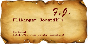 Flikinger Jonatán névjegykártya